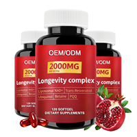 Complément alimentaire OEM ODM Urolithin A avec NAD+ liposomal et trans-resvératrol, formule 6-en-1 pour l'énergie cellulaire, capsules molles