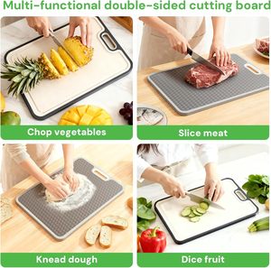 Nouvelle planche à découper en titane, planches de découpe de cuisine en titane double face avec paille de blé pour viande, légumes et fruits - Product Image 5