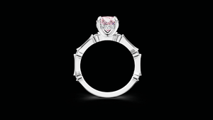 แหวนเพชรหมั้นรูปไข่สีชมพูสุดหรูหรา สง่างามและมีเอกลักษณ์เฉพาะตัว ดีไซน์สวยงามระยิบระยับ เหมาะสำหรับโอกาสโรแมนติก - Product Image 3