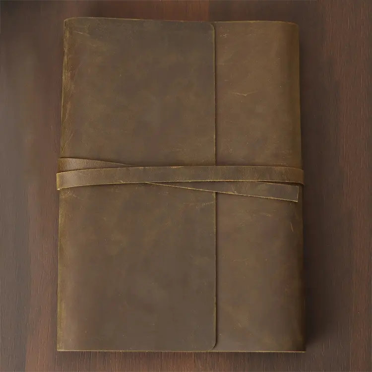 Индивидуальный индивидуальный винтажный многоразовый Чехол-книжка A5, высококачественный кожаный чехол ручной работы для книжки