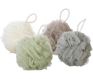 Éponge de bain en maille PE écologique en forme de fleur pour le corps, style tendance, 40g, couleur rose, vente en gros - Product Image 2