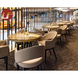 Banquette de café moderne de luxe en velours, ensemble tables et chaises de restaurant de restauration rapide
