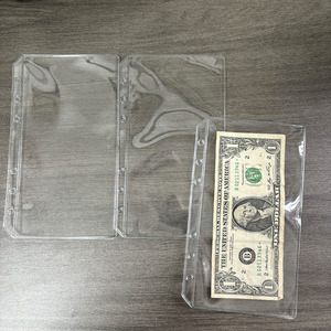 New Frosted Transparent Loose Leaf Planner Folder A6 Zipless PVC Cash <strong>Envelope</strong> Custom Money Wallet Pouch Bag <strong>Mini</strong> Binder Pocket - Product Image 5