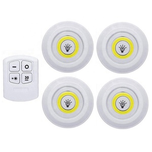 Projecteur de lumière à piles, lampe <span class=keywords><strong>LED</strong></span> sans fil avec télécommande, rondelles lumineuses, 3 paquets - Product Image 3