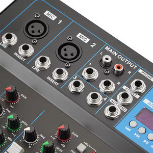Console de mixage audio professionnelle 4 canaux en métal avec interface Bluetooth USB et alimentation fantôme 48V pour la scène, le streaming en direct et le karaoké - Product Image 5