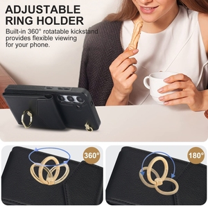 Para <span class=keywords><strong>Samsung</strong></span> <span class=keywords><strong>Galaxy</strong></span> S24 + <span class=keywords><strong>5G</strong></span> Ranura para tarjeta Funda para teléfono inteligente con soporte de anillo de metal Bolsas para teléfono Estuches Tiempo de entrega rápido - Product Image 6