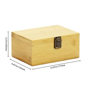 Cajas de bambú de madera líquida transparente rectangular caja de almacenamiento de Bambú