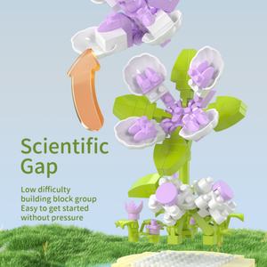 Moyu <b>Mini</b> Lucky Blossom Potted Plant Building Blocks Flower Girl DIY Realistic Model Toy for Gift or Decorative Purpose - Product Image 3