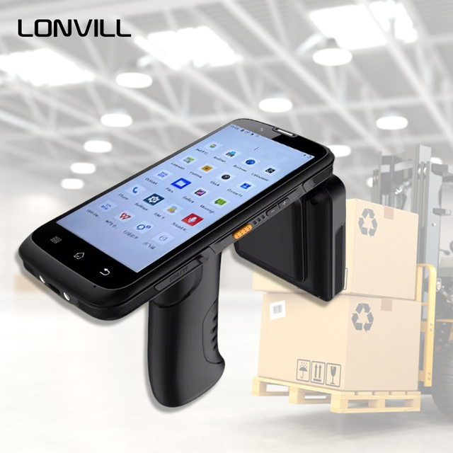 LONVILL 10000mAH Android PDA PDF417 Nfc 1D 2D Barcode Scanner GPS Mobile Data Terminal UHF RFID Reader Industrial PDAS