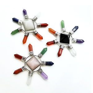 Bacchetta magica al quarzo a grappolo di cristallo minerale a punta di fortuna 7 chakra crystal tower per Fengshui - Product Image 2