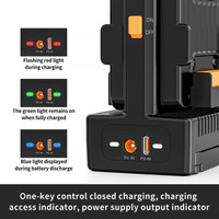 Station de charge double batterie V-Mount ZGCINE VM-C2 avec poignée, sortie CC 14,8 V, alimentation à charge rapide pour équipement d'éclairage vidéo