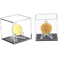 Boîte transparente de cas d'affichage de pièce de monnaie de couverture anti-poussière d'accessoires de médaille de trophée de vitrine pour en gros