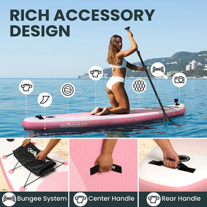 Entrepôt américain livraison gratuite planche de <span class=keywords><strong>paddle</strong></span> <span class=keywords><strong>gonflable</strong></span> planche de surf <span class=keywords><strong>rose</strong></span> Outdoor Traveler Paddleboarding - Product Image 4
