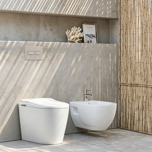 WC intelligent allongé à chasse automatique avec télécommande, écran LED, température réglable et bidet en céramique pour salle de bain moderne - Product Image 2