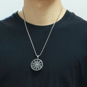 Baru Datang Antik Apollo Jimat Perhiasan Bentuk Bulat Stainless Steel Matahari Desain Liontin untuk Pria Wanita Mode Kalung - Product Image 4