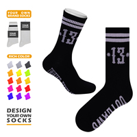 Chaussettes de sport pour hommes à tube moyen, chaussettes en coton et élasthanne tricotées sur mesure, respirantes, logo personnalisé, chaussettes de sport à hauteur de la cheville