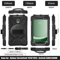 Étuis robustes pour tablette 360° pour Samsung Galaxy TAB Active 5 Active 3 8'' T570 X300, coque antichoc avec béquille en silicone rigide