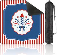 Tapis de mahjong portable avec drapeau américain et sac de transport, 31,5 pouces, antidérapant, réduisant le bruit, pour poker, dominos, jeux de cartes