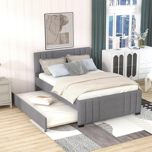 Muebles de dormitorio tapizados de Tela Gris claro de diseño contemporáneo <span class=keywords><strong>precio</strong></span> competitivo <span class=keywords><strong>cama</strong></span> <span class=keywords><strong>nido</strong></span> de tamaño individual - Product Image 2