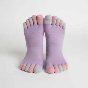 Cómodos calcetines de algodón para mujer en colores púrpura Rosa beige - Product Image 1