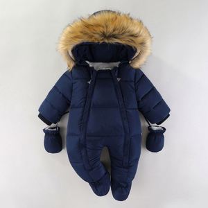 Traje de esquí grueso con capucha y felpa para bebé, Mono para niños, novedad de invierno 2025, ropa de invierno para bebé - Product Image 3