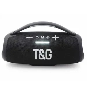 TG418ダブル3インチワイヤレスBluetoothHifiミュージックベースブームボックスファブリックスピーカーRGBLEDカラフルライト屋外ポータブルスピーカー