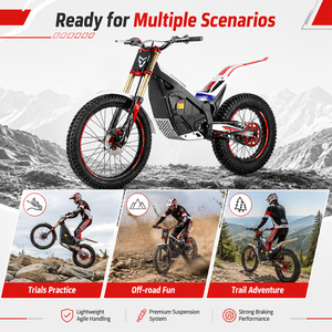 Motocicleta Eléctrica Todoterreno Arctic Leopard EAT <span class=keywords><strong>500</strong></span> <span class=keywords><strong>TRIAL</strong></span> 2026, 12kw, 72V30Ah, 500Nm, 80km de Autonomía, 90km/h de Alta Velocidad, Enduro - Product Image 6