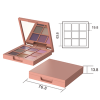 Emballage d'ombres à paupières en plastique ABS à 9 cavités personnalisées Boîte de maquillage Palettes de fards à paupières vides de marque privée avec 9 couleurs de casserole