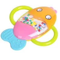 Plastic Kleurrijke Schudden Musical Hand Bell Nieuwe Bijtring Baby Rammelaar Siliconen Speelgoed Voor Kids