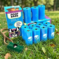 Sac de litière compostable solide et écologique personnalisé biodégradable vente en gros de sac de déchets de caca de chien avec impression