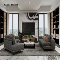 Meja Kopi Kombinasi Persegi Panjang Hitam Modern Mewah dengan Meja Tengah Marmer yang Dapat Disesuaikan untuk Perabot Ruang Tamu