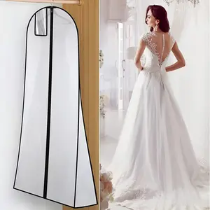 Wholesale Non Woven Long Bridal Gown Garment Bag For Wedding Dress Custom Logo White