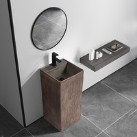 Lavabo sur pied vintage d'extérieur en céramique embossée, lavabo intégré sur piétement, lavabo de salle de bain, lavabo de cour