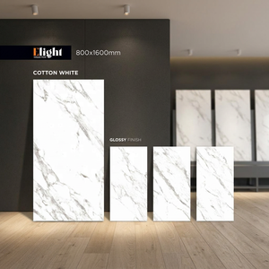 Azulejos de porcelana pulida para suelo y pared con aspecto de mármol, diseño cerámico premium, German Statuario, 800x1600 mm - Product Image 3