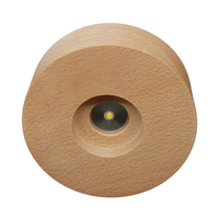 Lampe LED en bois moderne avec base, alimentation USB, rechargeable, contrôle par capteur, veilleuse, décoration pour salon, blanc chaud/blanc froid