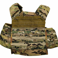 Ensemble tactique multifonctionnel de protection intégrale avec système Molle et plaques BR1/BR1A et kits de protection thoracique et dorsale