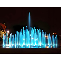 Jardín cuadrado al aire libre Pequeñas luces LED Color Multimedia Control de programa Música Fuente de baile Productos de jardín de piedra de calidad