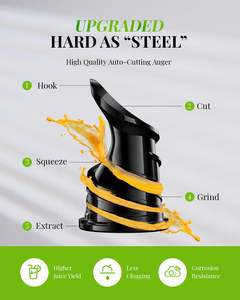 Extracteur de jus à froid à pression lente, sans épluchage, nettoyage facile, moteur silencieux, assemblage facile - Product Image 2