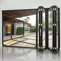Puertas Plegables Impermeables para Exteriores de Villa, Puerta Plegable de Aluminio para Patio, Sistema de Puertas Plegables de Vidrio Tipo Acordeón