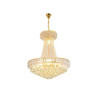 Lustre en cristal doré de style européen, lampe suspendue avec lumière incandescente pour restaurants