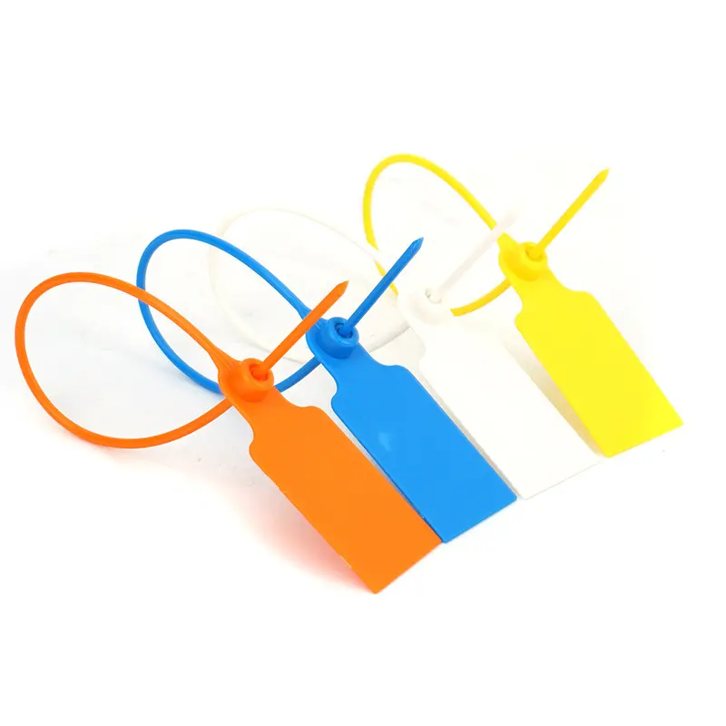 Plastic Tamper Security Seals Safety Zip Ties 200mm Pull Tight Disposable Numbered Tags With Stainless Steel Lock