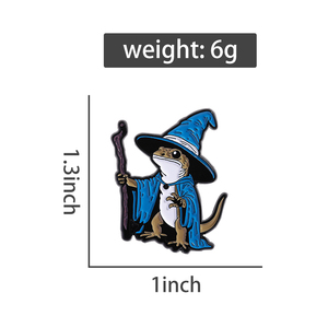 Hagedis Tovenaar Email Pin Schattig Reptiel Met Toverstaf Broche Dier Badge Sieraden Cadeau Voor Vrienden Groothandel - Product Image 6