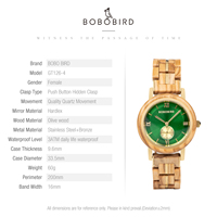 BOBO BIRD – montre en bois pour femmes, montre-bracelet à Quartz Simple et à la mode, nouveau Design, montre pour femme, boîte cadeau gravée, Reloj Mujer
