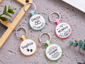 नए फैशनेबल पालतू जानवरों की आपूर्ति विरोधी खोए हुए वाटरप्रूफ सिलिकॉन नाम टैग अद्वितीय क्यूआर कोड व्यक्तिगत पशु पैटर्न फीता सजावट - Product Image 2