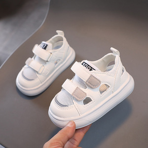 2025 été nouveaux garçons chaussures de sport en maille avec semelle souple à la mode creux respirant sandales en maille unique pour enfants filles - Product Image 5