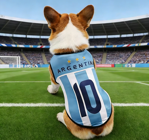 <span class=keywords><strong>Chaleco</strong></span> para <span class=keywords><strong>Perro</strong></span> de la Copa Mundial de Fútbol 2026, Logotipo del Equipo Nacional, Número del Jugador, Transpirable, para Todas las Estaciones, Ropa para Mascotas, Argentina - Product Image 1