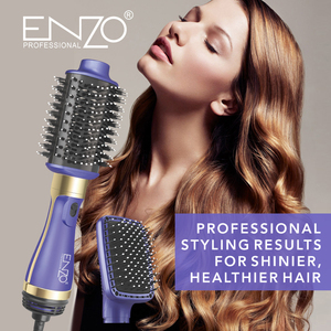 ENZO <span class=keywords><strong>Brosse</strong></span> à air chaud électrique professionnelle 2 en 1, sèche-<span class=keywords><strong>cheveux</strong></span> et lisseur en une seule étape, volumateur rotatif - Product Image 2