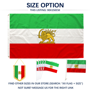 Bandera de Irán 3x5 pies, Poliéster, Impresión a una Cara, Doble Costura, Venta al por Mayor, Persia, Persa, 3x5, 90x150cm, León, Bandera Iraní - Product Image 4