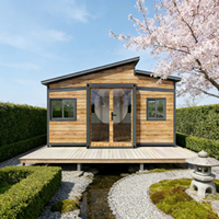 Maison conteneur de luxe pliable style ferme avec salle de bain et cuisine, mini-villa mobile pour bureau et télétravail