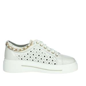 Sneakers Cinzia Soft Donna Bianco con Plateau Chunky in Pelle Bianca - Product Image 3